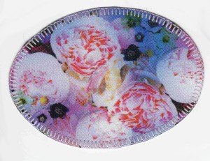 HKM 33741/1SB Термозаплатка "Овал с цветочным рисунком "