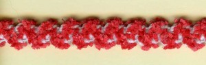 Matsa 1313/128 Резинка декоративная "шенилл", ширина 9.2 мм, цвет красный