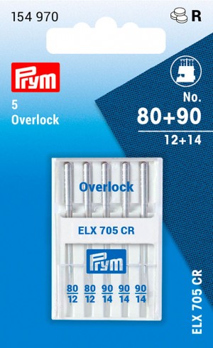 Prym 154970 Иглы для оверлока и коверлока ELX 750 CR "Overlock" № 80-90