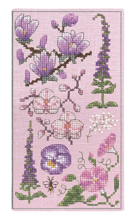 Набор для вышивания Le Bonheur des Dames 3248 Футляр для очков "Spectacle Case Pink Flowers" (Розовые цветы)