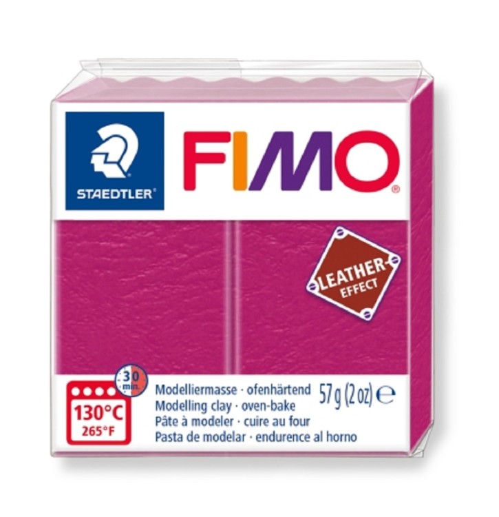 Fimo 8010-229 Полимерная глина "Leather-Effect" ягодная