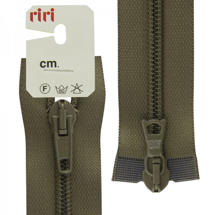 Riri 2522084/65/2814 Молния спираль, разъемная, 2 замка, 6 мм, 65 см, бежево-зеленый светлый