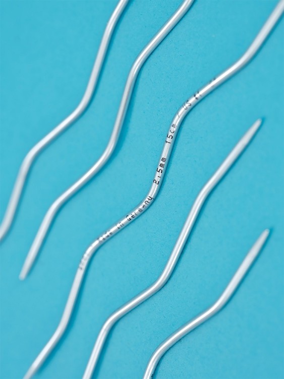 Addi 203-2 Спицы чулочные эргономичные addiCraSy Snake Lace алюминиевые 15 см