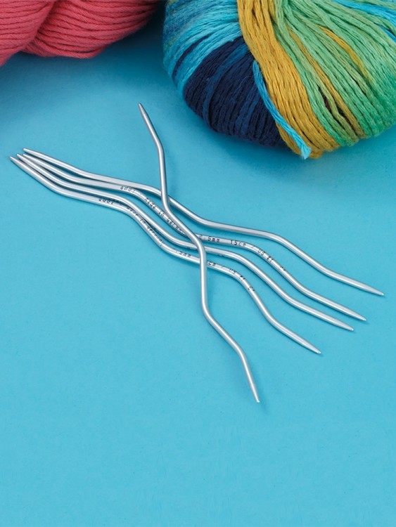 Addi 203-2 Спицы чулочные эргономичные addiCraSy Snake Lace алюминиевые 15 см