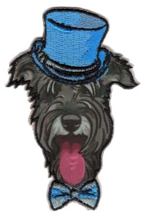 HKM 33143/1SB Термоаппликация "Schnauzer mit blauem Hut"