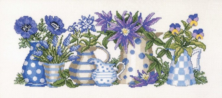 Набор для вышивания Permin 12-5187 Голубые цветы