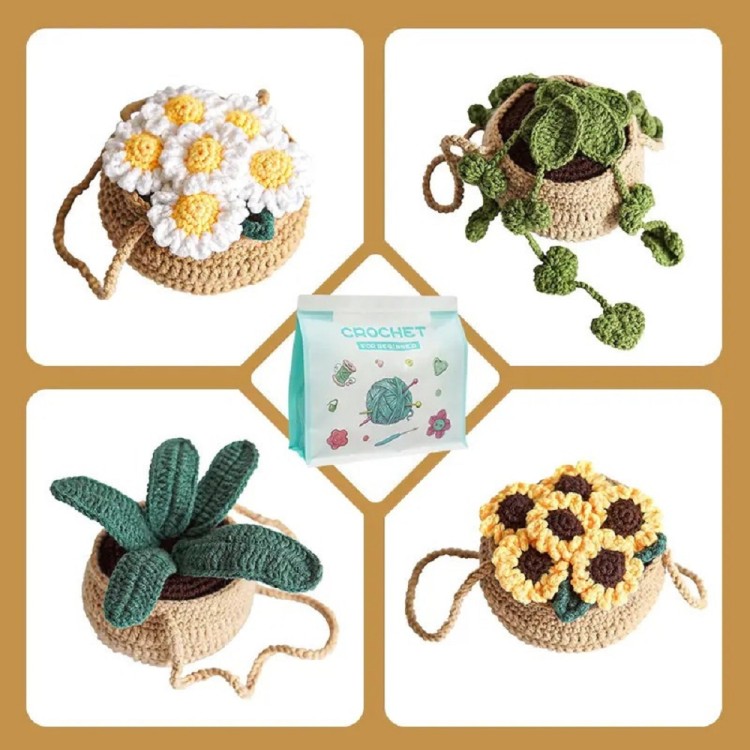 YoHobby yoli.004 Амигуруми крючком "Цветы в кашпо"