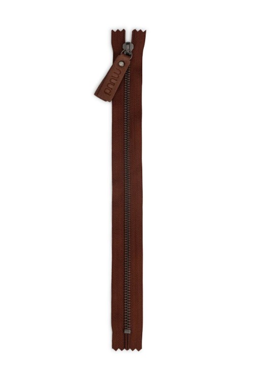 Muud QB-4492/Rich Brown/33.5cm Молния "Carin" металлическая, неразъемная, для сумки, 33.5 см, насыщенный коричневый