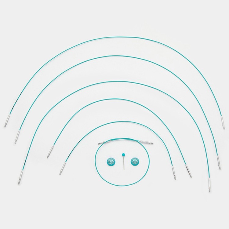 KnitPro Тросик поворотный Mindful для съемных спиц, заглушки 2шт, кабельный ключик