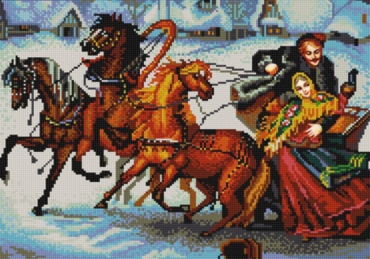 Конек 9767 Тройка лошадей
