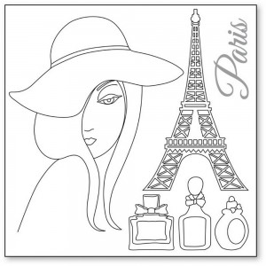 Stamperia DFTM05 Салфетка рисовая с контуром рисунка Silhouette art "Париж"