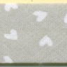 Matsa 3313/18/4 Косая бейка декоративная "сердечки", ширина 18 мм, цвет светло-серый