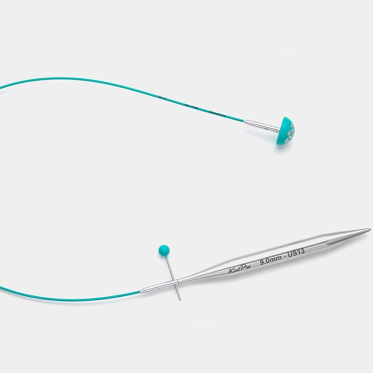 KnitPro Тросик Mindful для съемных спиц, заглушки 2шт, кабельный ключик