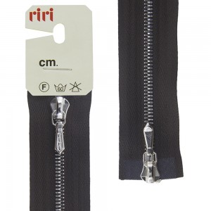 Riri 3301120/90/2226 Молния металлическая, разъемная, 2 замка, 4 мм, 90 см, темный шоколад