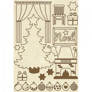 Stamperia KLSP043 Набор высеченных декоративных элементов "Рождество"