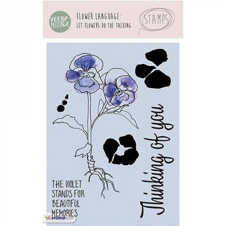 Efco 1528804 Набор прозрачных штампов Stamp Clear VEER & MOON "Язык цветов: Виола"