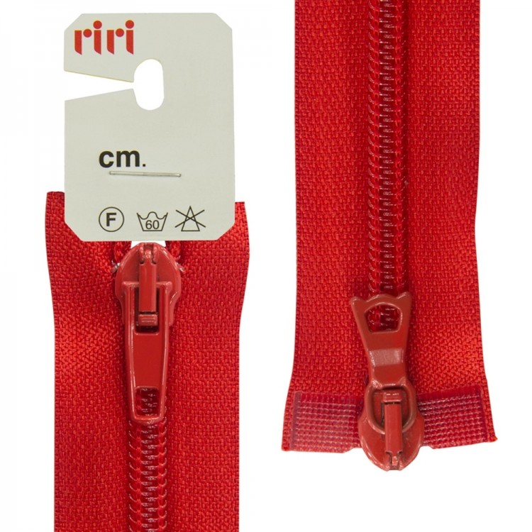 Riri 2522084/70/2407 Молния спираль, разъемная, 2 замка, 6 мм, 70 см, красный
