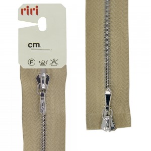 Riri 3301120/90/2230 Молния металлическая, разъемная, 2 замка, 4 мм, 90 см, светло-бежевый