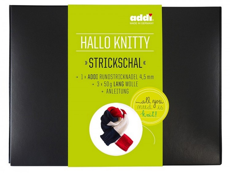Пряжа для вязания Addi 931-2 Набор для вязания шарфа Hello Knitty Strickschal