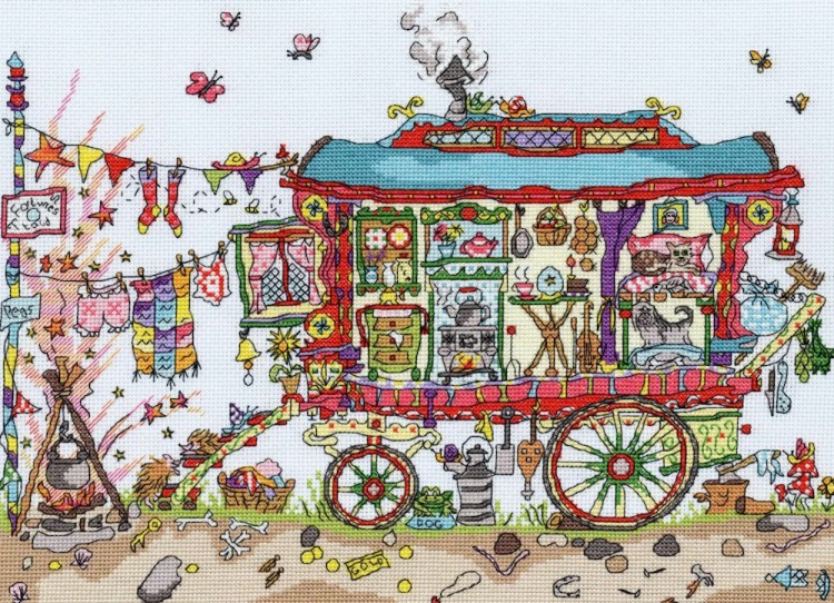 Набор для вышивания Bothy Threads XCT13 Cut Thru Gypsy Wagon (Цыганская кибитка)