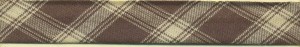 Matsa 3314/18/03 Косая бейка "шотландка", ширина 18 мм, цвет коричнево-бежевый