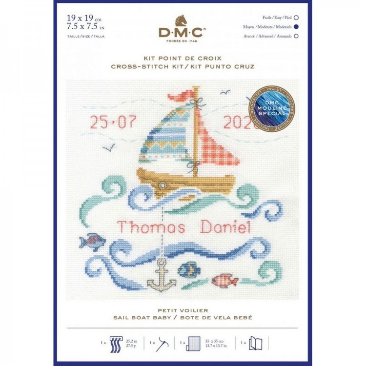 Набор для вышивания DMC BK1877 Sail Boat Baby (Парусник малыша)