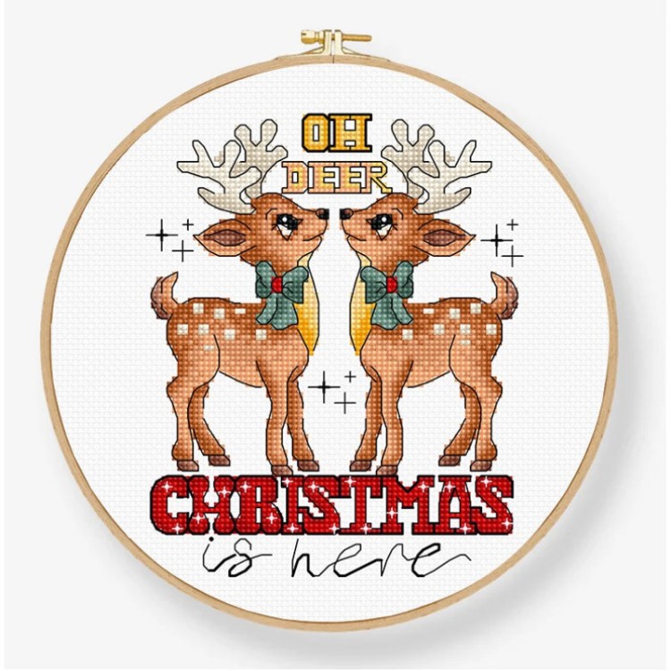 Набор для вышивания LetiStitch L9912 Oh Deer Christmas Is Here (О, Олень, Рождество уже наступило)
