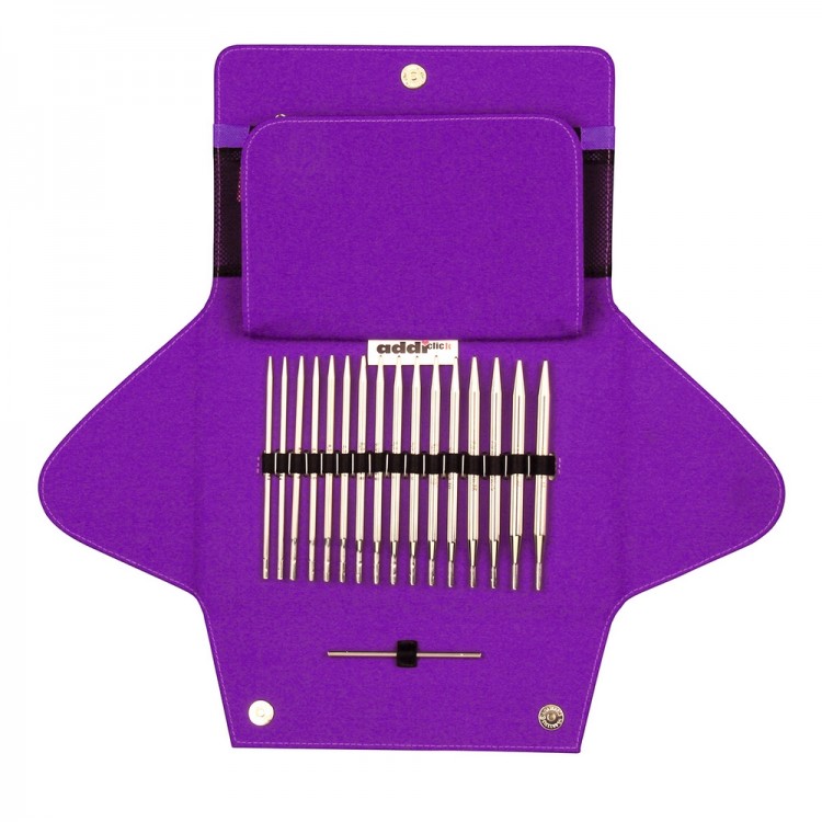 Addi 680-2/000 Набор круговых никелированных спиц со сменными лесками AddiClick Woolly Hugs