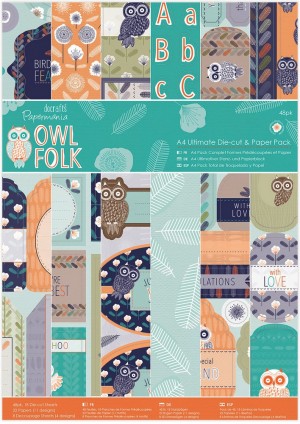 Docrafts PMA160194 Набор бумаги для скрапбукинга и бумаги с высечкой Owl Folk