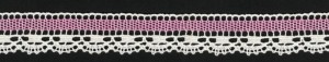 IEMESA 1745/F0 Мерсеризованное хлопковое кружево, ширина 22 мм, цвет кремовый с розовым