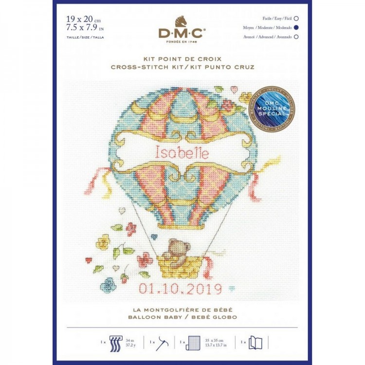 Набор для вышивания DMC BK1878 Balloon Baby (Воздушный шар малыша)