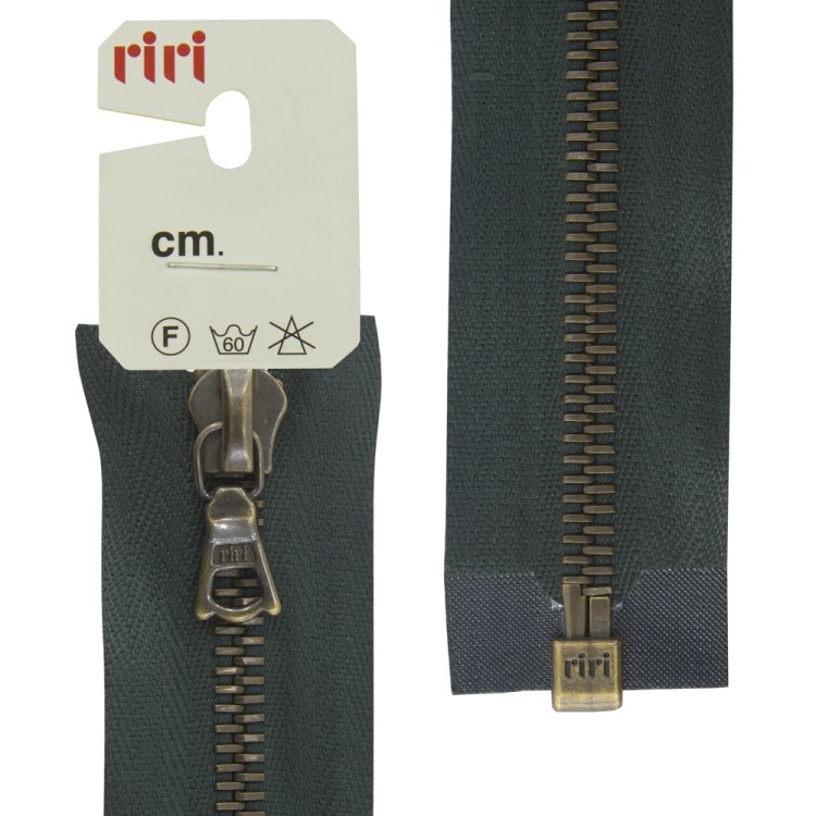 Riri 3523224/60/2818 Молния металлическая, разъемная, 6 мм, 60 см, темно-зеленый