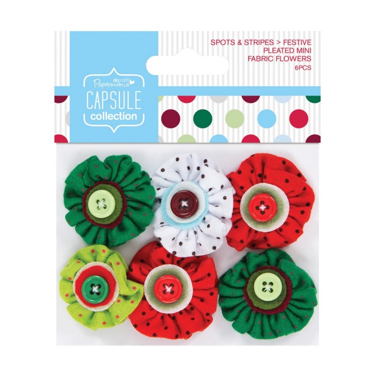 Docrafts PMA358012 Набор пуговиц Spots & Stripes Festive