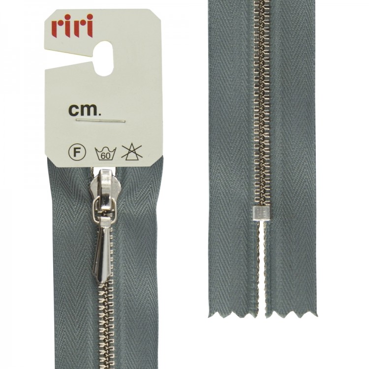 Riri 8301130/18/2119 Молния металлическая, неразъемная, 3 мм, 18 см, серо-голубой светлый