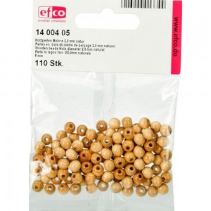 Efco 1400405 Бусины деревянные, 6 мм