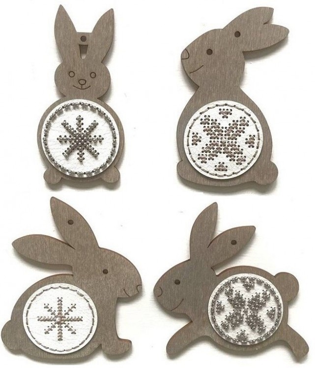Набор для вышивания Neocraft НК-11e Новогодние игрушки "Кролики"