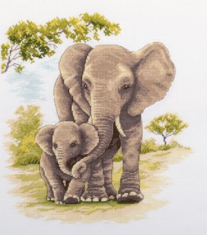 Панна J-7208 Мать и дитя. Слоны