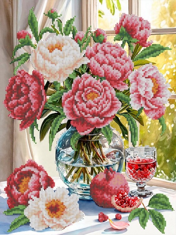 Каролинка ТКБЦ 3077 Пионы с гранатовым соком