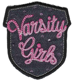 HKM 33362/1SB Термоаппликация "Varsity Girl Wappen grauer Jeans"