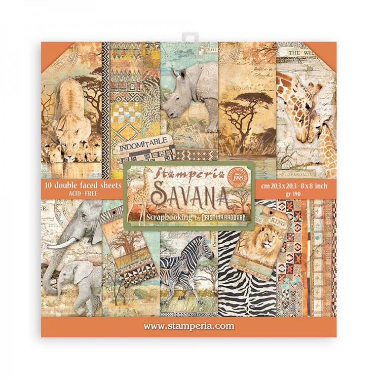 Stamperia SBBS57 Набор бумаги для скрапбукинга "Savana"