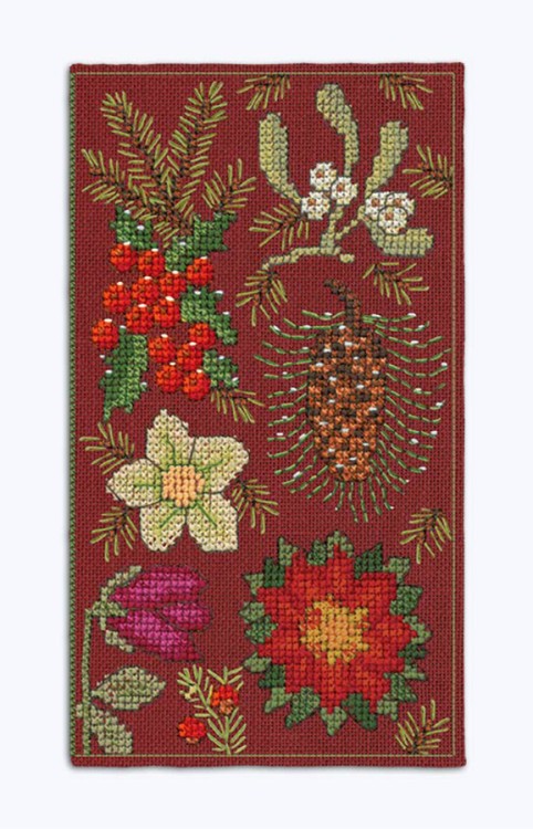 Набор для вышивания Le Bonheur des Dames 3243 Футляр для очков "Spectacle Case Christmas Flowers" (Рождественские цветы)