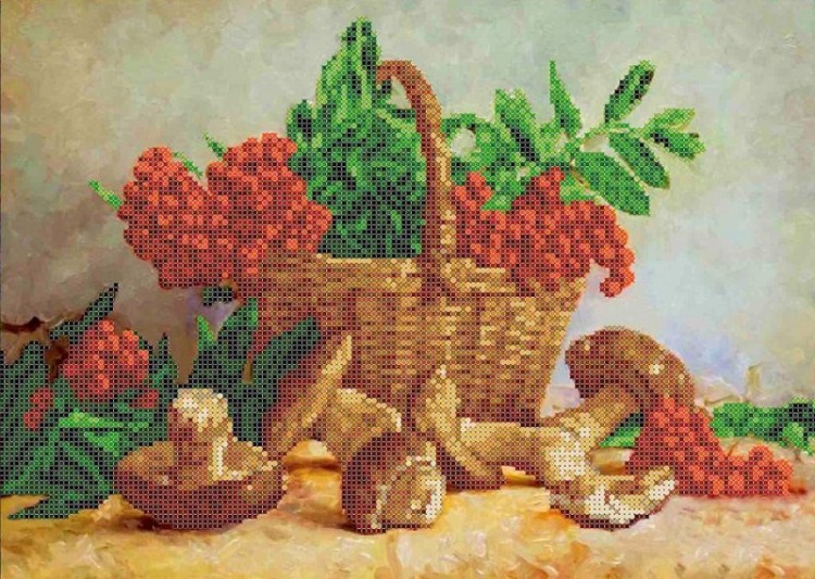 Каролинка ТКБЦ 3051 Корзина с рябиной и грибами