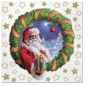PAW Decor Collection SDL014600 Салфетка трехслойная для декупажа "Подарок от Деда Мороза"