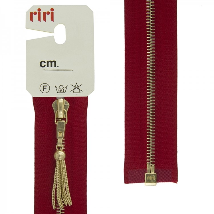 Riri 3003948/60/2407 Молния металлическая, разъемная, 4 мм, 60 см, красный