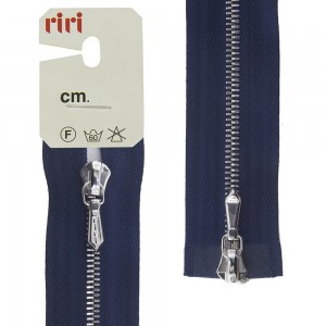 Riri 3301120/90/2626 Молния металлическая, разъемная, 2 замка, 4 мм, 90 см, кобальт синий