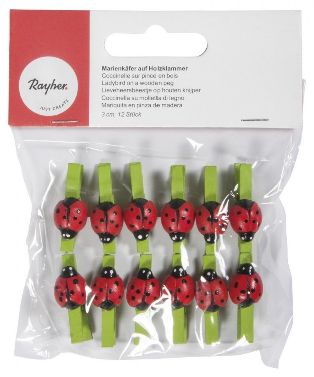Rayher 8652300 Декоративные прищепки "Божья коровка"