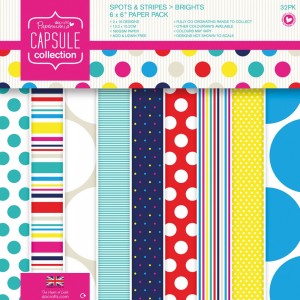 Docrafts PMA160207 Набор бумаги для скрапбукинга Spots & Stripes Brights