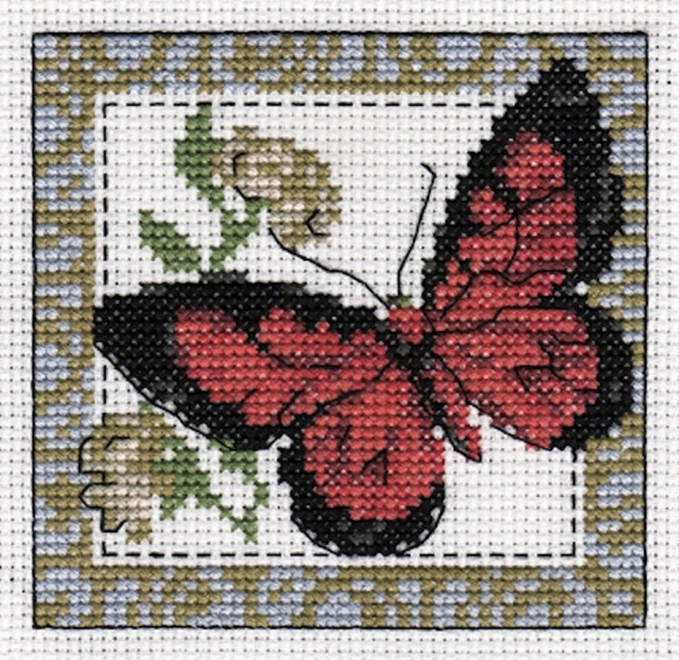 Набор для вышивания Кларт 5-057 Бабочка бордовая