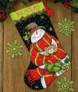 Dimensions 71-09151 Snowman And Bear Stocking