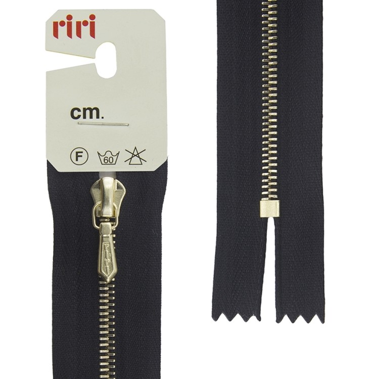 Riri 3303120/100/2110 Молния металлическая, разъемная, 2 замка, 4 мм, 100 см, черный